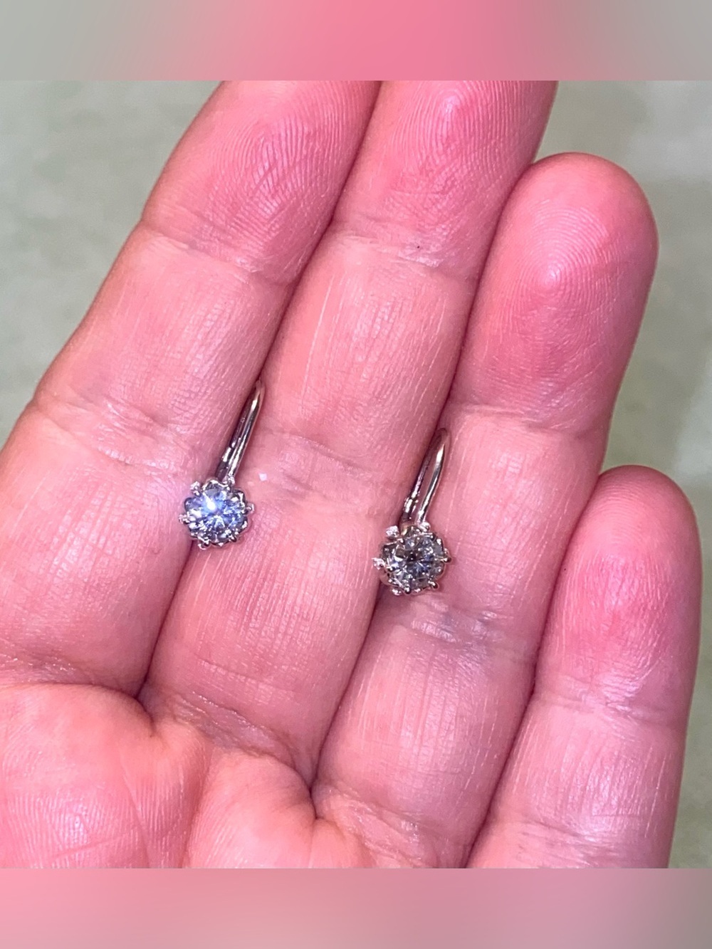 Sterling Silver Moissanite Flower Drop Earrings - White Sparkle